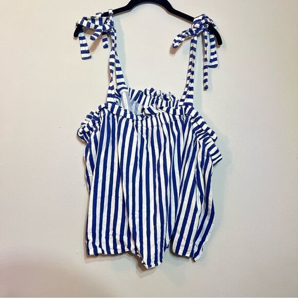 Eloquii Blue & White Stripe Top - Picture 3 of 4